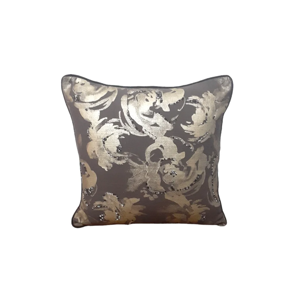 Pier 1 Imports Gold Floral Beaded Pillows (2)